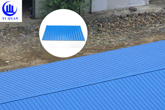 Heat Insulation Corrugated PVC Coated Plastic Roof Shingles For Workshop